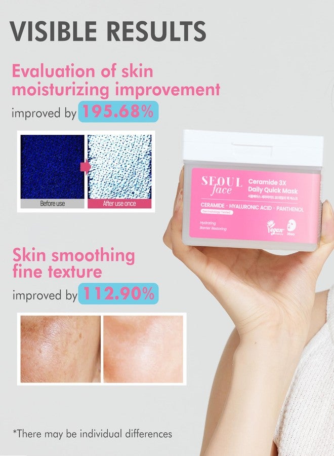 ديرمال قناع الوجه ديرمال سيول سيراميد 3X اليومي السريع، علبة توزيع قابلة للسحب تحتوي على 36 قناعًا مع ملقط، قناع ترطيب للوجه في 5 دقائق صباحًا لتحضير البشرة للمكياج ودعم حاجز البشرة، مصنوع من قماش تينسل نباتي - Image 3